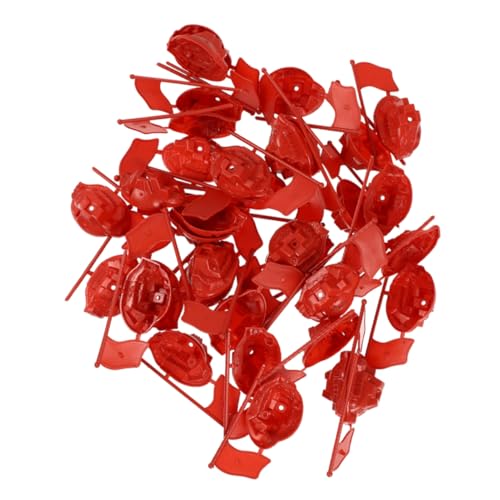 WEKAMOS 60 Stück Flaggen Plastiksimulation Rot Flaggen Modell für Sandtisch Dioramen Handheld Flags für Spiel und Tischdekorationen für Patriotische Ausstellungen von WEKAMOS