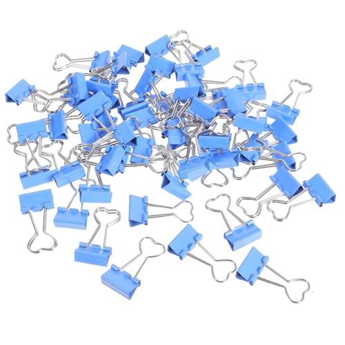 WEKAMOS 60 Stück Herzförmige Metall Büroklammern Mini Herz Design Papierklammern Leicht und Handlich Für Dokumentenorganisation im Büro Schule und Zuhause Blau von WEKAMOS