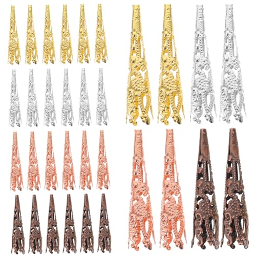 WEKAMOS 60 Stück Metall Bead End Caps Trompetenblumen Perlenkappen für DIY Schmuckherstellung Vielseitige Endhülsen für Armbänder Halsketten Ohrringe Buntes Zubehör WEKAMOS 60 Stück Metall Bead End Caps Trompetenblumen Perlenkappen für DIY Schmuckherstellung Vielseitige Endhülsen für Armbänder Halsketten Ohrringe Buntes Zubehör von WEKAMOS