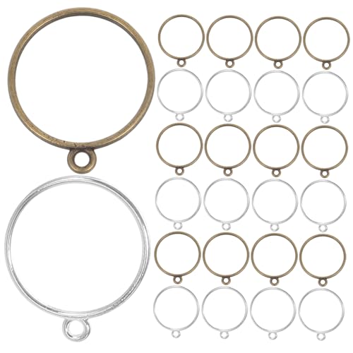 WEKAMOS 60 Stück Runde Offene Lünette Anhänger Hohle Rahmen für Schmuckherstellung DIY Harz Schmuckzubehör für Halsketten Ohrringe Armbänder Antikgrün Silberfarben WEKAMOS 60 Stück Runde Offene Lünette Anhänger Hohle Rahmen für Schmuckherstellung DIY Harz Schmuckzubehör für Halsketten Ohrringe Armbänder Antikgrün Silberfarben von WEKAMOS