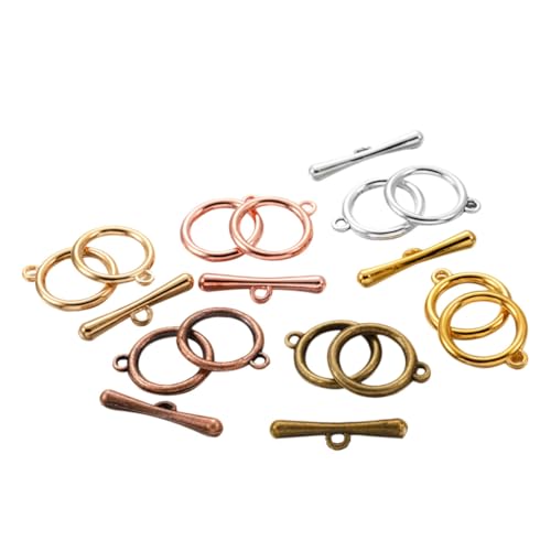 WEKAMOS 60 Stück Teiliges DIY Schmuckverschluss Set aus Langlebiger Legierung Bunte Ot Knebelverschlüsse für Armband und Halsketten Zubehör Leichtes Design für Kreative Schmuckherstellung von WEKAMOS