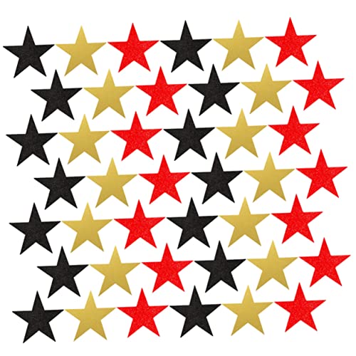 WEKAMOS 60 Stück Teiliges Papier Ausschnitte Gold Schwarz Rot Dekorative Wanddekoration Handgeschnittene Sterne für Klassenzimmer Büro Bulletin Board und Diy Bastelprojekte von WEKAMOS
