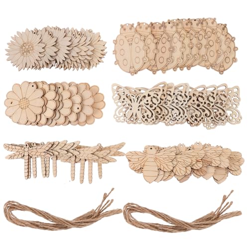 WEKAMOS 60 Stück Teiliges Unvollendete Holzscheiben für DIY Basteln Leichte Glatte Holzplättchen mit Naturmotiven Blumen Libellen Insekten Schmetterlinge Bienen Kinderfreundlich zum WEKAMOS 60 Stück Teiliges Unvollendete Holzscheiben für DIY Basteln Leichte Glatte Holzplättchen mit Naturmotiven Blumen Libellen Insekten Schmetterlinge Bienen Kinderfreundlich zum von WEKAMOS