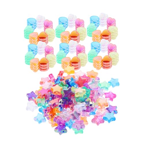 WEKAMOS 600 Stück Acrylperlen Mix Stern und Herzform Bunte Transparente Spacer Beads mit Ab Glatte Oberfläche zum Auffädeln für DIY Schmuckherstellung Armbänder und Bastelprojekte WEKAMOS 600 Stück Acrylperlen Mix Stern und Herzform Bunte Transparente Spacer Beads mit Ab Glatte Oberfläche zum Auffädeln für DIY Schmuckherstellung Armbänder und Bastelprojekte von WEKAMOS