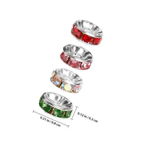 WEKAMOS 600 Stück Bunte Rondelle Spacer Perlen mit Funkelnden Strasssteinen DIY Schmuckherstellung Lose Perlen für Armbänder Halsketten Basteln von WEKAMOS
