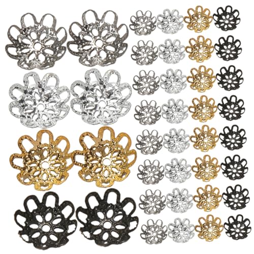 WEKAMOS 600 Stück Herzförmige Blumen Perlenkappen Schmuck DIY Spacer Beads Caps für Armband Halskette Bastelperlen Zubehör von WEKAMOS