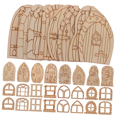 WEKAMOS 64Stücke Miniature Holz Feentüren mit Stücken für DIY Bastelprojekte Leere Holztüren und Fenster für Feengarten Deko für Garten und Fotografie WEKAMOS 64Stücke Miniature Holz Feentüren mit Stücken für DIY Bastelprojekte Leere Holztüren und Fenster für Feengarten Deko für Garten und Fotografie von WEKAMOS
