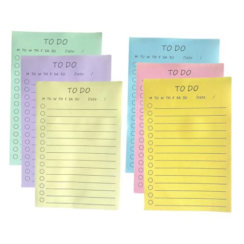 WEKAMOS 6Stücke Klebezettel Pastellfarben Selbstklebende Notizzettel für To Do Listen und Erinnerungen Praktische Memo Sticker für Büro Schule und Zuhause von WEKAMOS