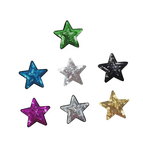 WEKAMOS 7 Stück Selbstklebende Pailletten Stern Aufnäher Bestickte Applikationen für DIY Kleidung Jacken Jeans Taschen Dekoration in Gemischten Farben WEKAMOS 7 Stück Selbstklebende Pailletten Stern Aufnäher Bestickte Applikationen für DIY Kleidung Jacken Jeans Taschen Dekoration in Gemischten Farben von WEKAMOS