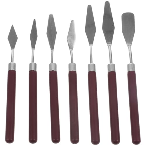 WEKAMOS 7 Stück Teiliges Malmesser Mischspachtel für Öl und Acrylmalerei Zubehör für Künstler Schüler und Lehrer Vielseitig Einsetzbar für und Glätten von Farben von WEKAMOS