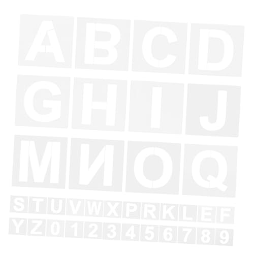 WEKAMOS 72 Stück Teiliges Wiederverwendbare Plastik-schablonen für Buchstaben und Zahlen Robuste Kunststoffvorlagen für Präzises Spray Painting DIY Wandmalerei Scrapbooking und von WEKAMOS