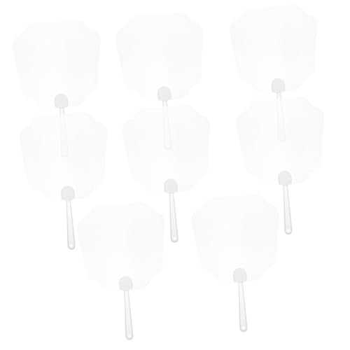 WEKAMOS 8 Stück Teiliges Diy Blanko Fächer aus Transparente Handfächer zum Bemalen für Cosplay Hochzeiten und Dekoration Leicht und Langlebig von WEKAMOS