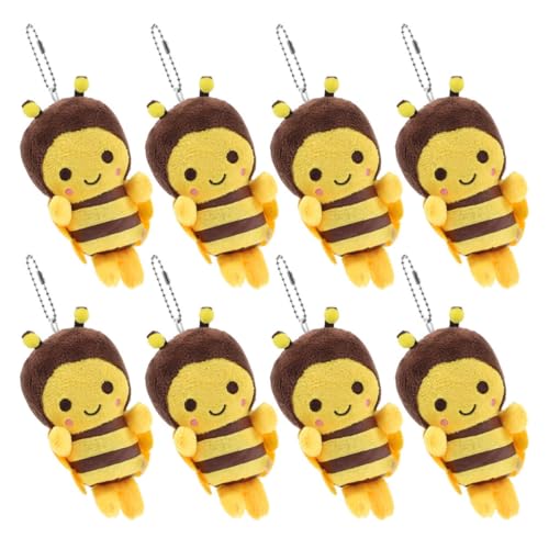 WEKAMOS 8 Stück Teiliges Plüsch Bienen Schlüsselanhänger Kuscheltier Anhänger Leicht Tragbar Vielseitiger Taschen Anhänger Niedliches Bienenmotiv für Rucksack Geldbörse Kinderzimmer WEKAMOS 8 Stück Teiliges Plüsch Bienen Schlüsselanhänger Kuscheltier Anhänger Leicht Tragbar Vielseitiger Taschen Anhänger Niedliches Bienenmotiv für Rucksack Geldbörse Kinderzimmer von WEKAMOS