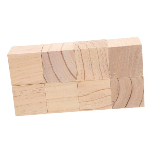 WEKAMOS 8 Stück Teiliges Quadratische Holzwürfel aus Robustem Kiefernholz Unbehandelt für Basteln Schnitzen Malen und DIY projekte Langlebige Holzklötzchen für Kreative Handwerksarbeiten von WEKAMOS