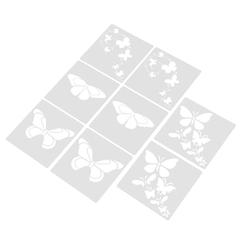 WEKAMOS 8 Stück Teiliges Schmetterling Malvorlagen Wiederverwendbare Flexible Zeichenschablonen für Scrapbooking Bastelprojekte Wand und Stoffmalerei für DIY Geschenke und Schulprojekte WEKAMOS 8 Stück Teiliges Schmetterling Malvorlagen Wiederverwendbare Flexible Zeichenschablonen für Scrapbooking Bastelprojekte Wand und Stoffmalerei für DIY Geschenke und Schulprojekte von WEKAMOS