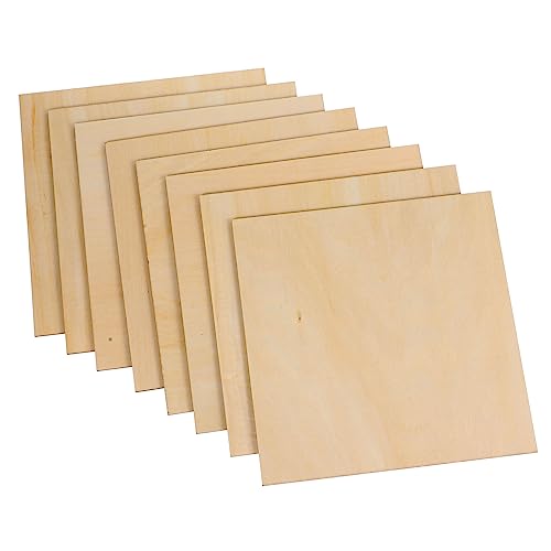 WEKAMOS 8 Stück Teiliges Unbehandelte Holzplatten für DIY Projekte Natürliche Holzscheiben zum Malen Basteln und Gravieren für Kreative Handarbeiten und Dekorationen von WEKAMOS