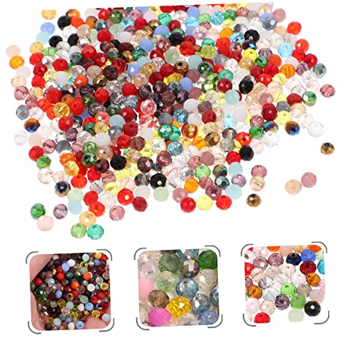 WEKAMOS 800 Stück Glasperlen Facettierte Bunte Schmuckperlen für DIY Armbandherstellung Flache Rondelle Perlen Langlebige Leuchtende Glasperlen für Kreative Bastelprojekte von WEKAMOS