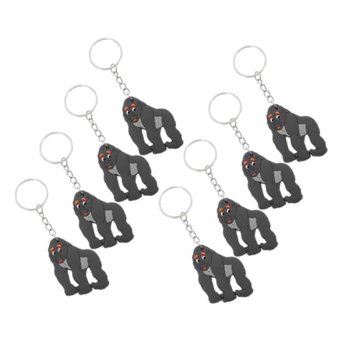 WEKAMOS 8Stücke Gorilla Schlüsselanhänger Charms Kawaii Tier Schlüsselanhänger für Taschen und Rucksäcke Dekoration für Geburtstags und Themenpartys von WEKAMOS