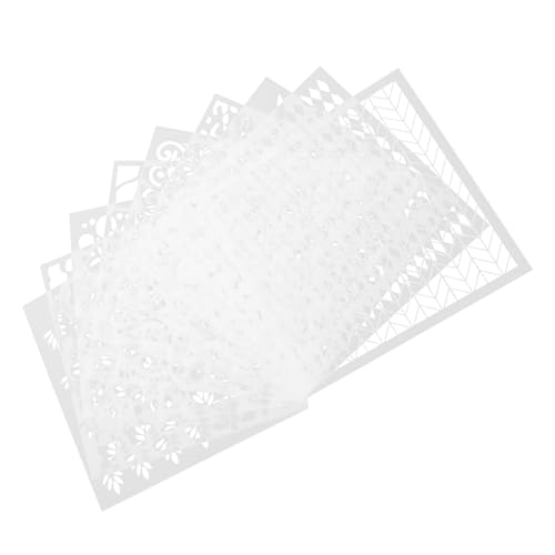 WEKAMOS 9 Stück Teiliges Geometrisches Muster schablonen Pet Wiederverwendbar Waschbar Sichere Malvorlagen für DIY Wand Scrapbook dekoration für Kreative Bastelprojekte von WEKAMOS