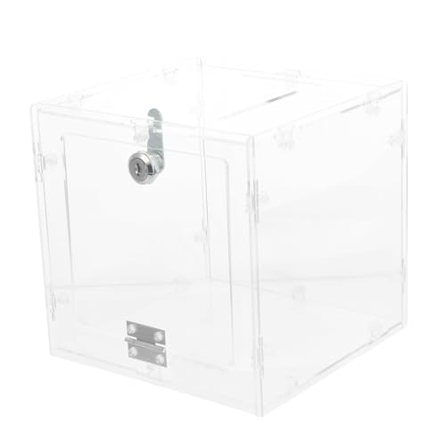 WEKAMOS Acrylglas Wahlurne mit Schloss Stabile Spendenbox und Losbox Transparente Vorschlagsbox für Abstimmungen Fundraising und Gewinnspiele Selbstmontierbar von WEKAMOS