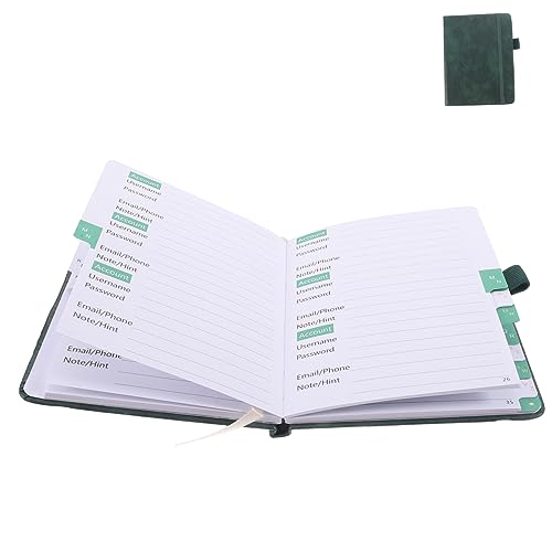 WEKAMOS Adressbuch Grün Kontaktbuch für Telefonnummern Adressen und Mails Handlicher Organizer für Zuhause und Büro Design für Einfache Nutzung von WEKAMOS