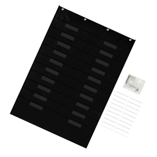 WEKAMOS Aktentasche Hängender Kartenständer Für Das Klassenzimmer Standard-taschenkarte Aufbewahrungsschrank Für Taschenkarten Taschenhalter Für Das Klassenzimmer Wandordner Black Metall von WEKAMOS