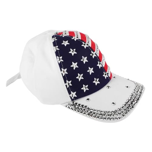WEKAMOS Baseballkappe Mit Glitzernden Baseballmützen Für Damen Baseballkappe Mit Amerikanischer Flagge Mütze Mit Amerikanischer Flagge Zum 4 Juli Für Damen Trucker Mütze Aus von WEKAMOS
