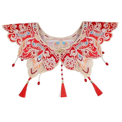 WEKAMOS Bestickte Abschluss Schultercape mit Quasten Hanfu Stil Mehrfunktional als Schal und Kragen Chinesisches Design für Hochschulabschlussfeier und Akademische Zeremonie von WEKAMOS
