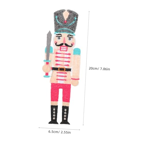 WEKAMOS Bestickter Aufnäher zum Aufbügeln mit Glitzer Cartoon Nutcracker Applikation Vielseitiger DIY Patch für Kleidung Schuhe Hüte und Taschen Festliche Stoffdeko für Jacken WEKAMOS Bestickter Aufnäher zum Aufbügeln mit Glitzer Cartoon Nutcracker Applikation Vielseitiger DIY Patch für Kleidung Schuhe Hüte und Taschen Festliche Stoffdeko für Jacken von WEKAMOS