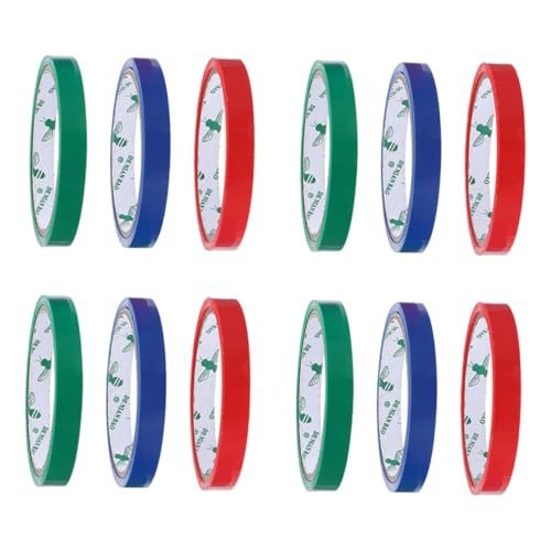 WEKAMOS Beutelverschlussband 12 Rollen 12mm Bindeband für Verpackungen Verschleißfestes Klebeband für Supermärkte und Selbstgemacht Projekte von WEKAMOS