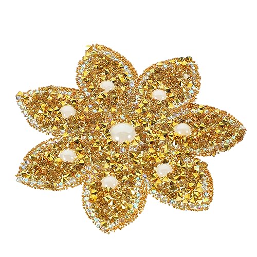 WEKAMOS Blumenförmiger Strass Aufnäher für Kleidung Goldene Applikation zum Bügeln zur Dekoration Abdecken von Löchern für DIY Projekte und Hochzeitskleider WEKAMOS Blumenförmiger Strass Aufnäher für Kleidung Goldene Applikation zum Bügeln zur Dekoration Abdecken von Löchern für DIY Projekte und Hochzeitskleider von WEKAMOS