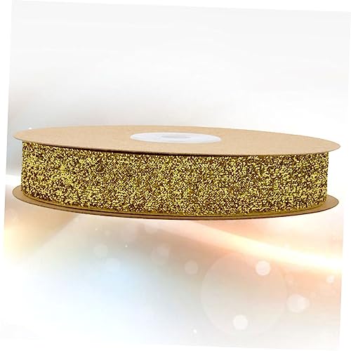 WEKAMOS Breites Flocking Samtband Goldfarben Unelastisches Dekoband für Geschenkverpackungen DIY Bastelband Langlebiges Stoffband für Hochzeit Party Kleidung und Accessoires von WEKAMOS