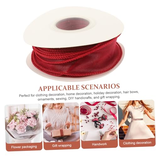 WEKAMOS Breites Wellenförmiges Dekoband aus Hochwertigem Vielseitiges Geschenkband für Basteln Blumenarrangements und Festliche Geschenkverpackung Breit Weinrot WEKAMOS Breites Wellenförmiges Dekoband aus Hochwertigem Vielseitiges Geschenkband für Basteln Blumenarrangements und Festliche Geschenkverpackung Breit Weinrot von WEKAMOS