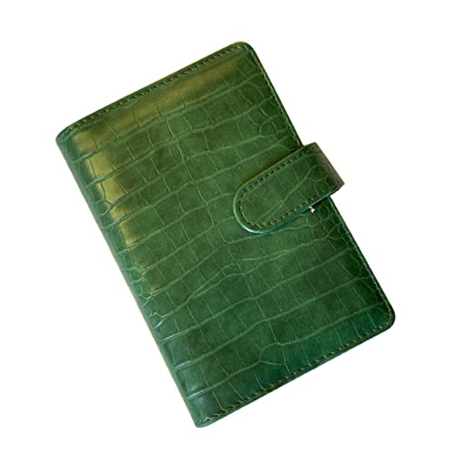 WEKAMOS Budget Binder Grün mit Krokodil Textur Nachfüllbar Loseblattfähiger Notizbuch Organizer für Studenten und Budgetplanung Leicht zu Reinigen und Langlebig von WEKAMOS