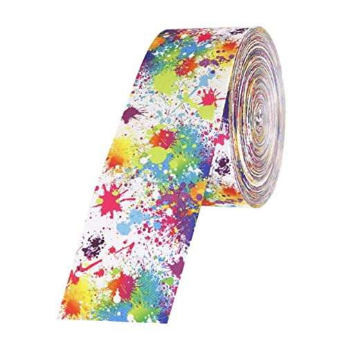 WEKAMOS Bunt Bedrucktes Jacquard Webband Breit Geripptes DIY Geschenkband für Verpackung Partydeko und Handgemachte Bastelprojekte von WEKAMOS