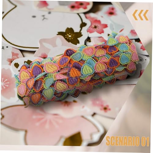 WEKAMOS Bunte Bestickte Spitzenbänder für Kinderkleidung Langlebige Polyester Seide DIY Bastelprojekt Eleganter Spitzenbesatz für Haaraccessoires und Applikationen von WEKAMOS
