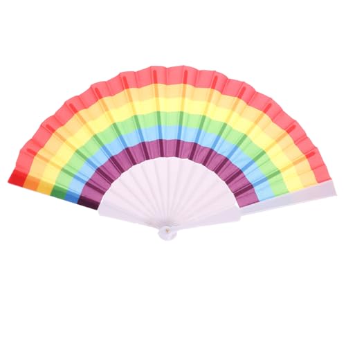 WEKAMOS Bunter Regenbogen Faltfächer aus Langlebigem Kunststoff Tragbarer für Lgbtq Feier Handlicher Regenbogen Fächer als und Party Dekoration WEKAMOS Bunter Regenbogen Faltfächer aus Langlebigem Kunststoff Tragbarer für Lgbtq Feier Handlicher Regenbogen Fächer als und Party Dekoration von WEKAMOS