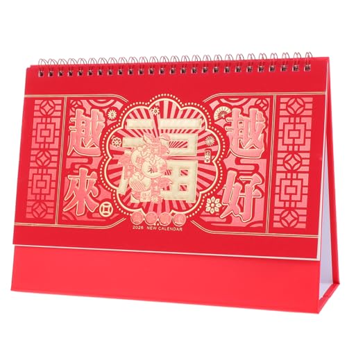 WEKAMOS Chinesischer Tischkalender Pferdejahr Roter Aufsteller Kalender mit Notizblock Dickes Memo Pad Schreibtischplaner für Büro Zuhause Lunar Neujahr WEKAMOS Chinesischer Tischkalender Pferdejahr Roter Aufsteller Kalender mit Notizblock Dickes Memo Pad Schreibtischplaner für Büro Zuhause Lunar Neujahr von WEKAMOS