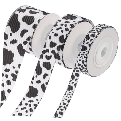 WEKAMOS Cow Print Polyester Bänder Strapazierfähiges DIY Geschenkband mit Kuhmuster Flexibel Formbares Bastelband für Verpackung Partydekoration und Handwerksprojekte WEKAMOS Cow Print Polyester Bänder Strapazierfähiges DIY Geschenkband mit Kuhmuster Flexibel Formbares Bastelband für Verpackung Partydekoration und Handwerksprojekte von WEKAMOS