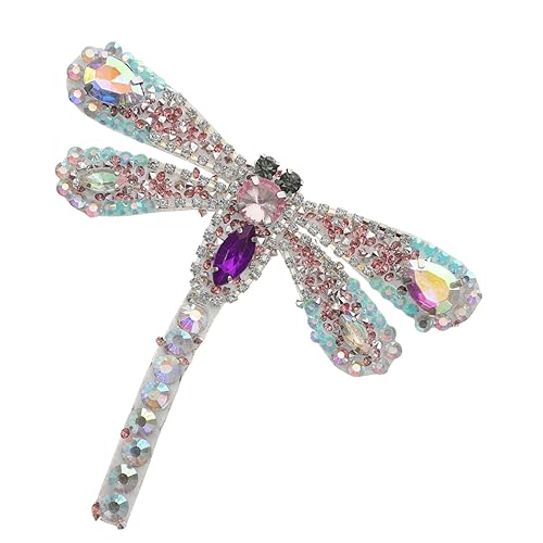 WEKAMOS DIY Kleiderapplikation Dragonfly Patch Strass Aufnäher für Schuhe Kleider und Accessoires Bastelzubehör zur Reparatur und Dekoration Glitzerndes von WEKAMOS