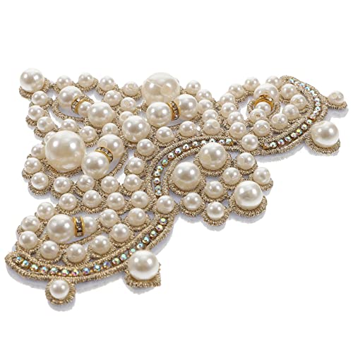 WEKAMOS DIY Perl Rhinestone Patch für Kleidung Dekorative Aufnäher zum Aufbügeln für Taschen Hüte Schuhe Mehr Beige für Reparaturen DIY Dekorationen WEKAMOS DIY Perl Rhinestone Patch für Kleidung Dekorative Aufnäher zum Aufbügeln für Taschen Hüte Schuhe Mehr Beige für Reparaturen DIY Dekorationen von WEKAMOS