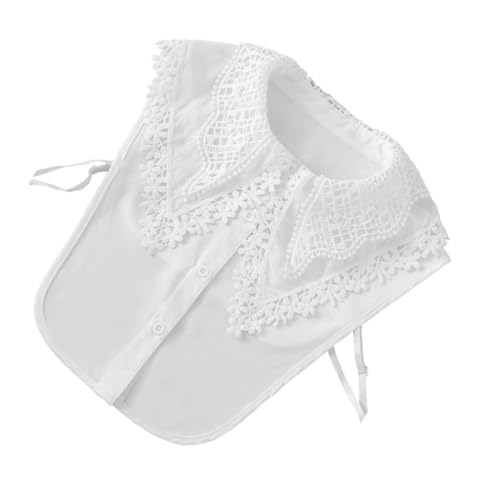 WEKAMOS Damen Fake Kragen Weißer Spitzenkragen Abnehmbar Halbblusenkragen Eleganter Spitzenblusenkragen für Frauen Mädchen als Kostüm Accessoire WEKAMOS Damen Fake Kragen Weißer Spitzenkragen Abnehmbar Halbblusenkragen Eleganter Spitzenblusenkragen für Frauen Mädchen als Kostüm Accessoire von WEKAMOS