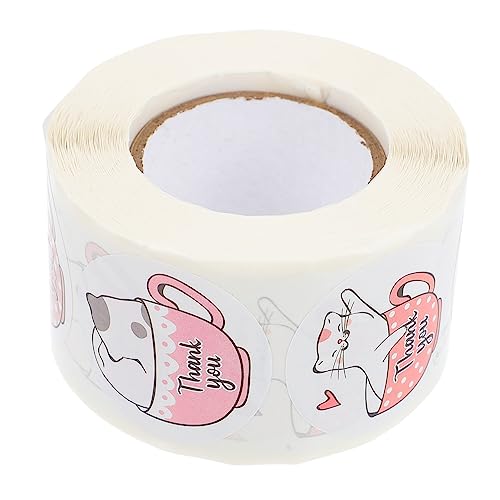 WEKAMOS Danke Aufkleber Selbstklebende Geschenkverpackungsetiketten Dekorative Dichtungssticker für Grußkarten und Bürobedarf Süße Designs für Bastelprojekte von WEKAMOS