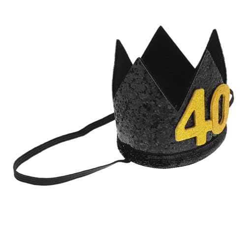 WEKAMOS Dekorative Schwarze und Goldene Geburtstagskrone Jahre Partyhut für Erwachsene Handgefertigt Formstabil Modisches Design als Partyzubehör und Fotorequisite WEKAMOS Dekorative Schwarze und Goldene Geburtstagskrone Jahre Partyhut für Erwachsene Handgefertigt Formstabil Modisches Design als Partyzubehör und Fotorequisite von WEKAMOS
