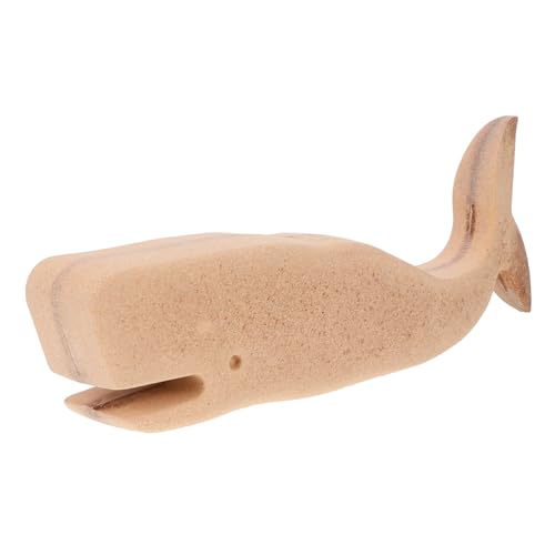 WEKAMOS Dekorativer Wal aus Hochwertigem Holz Unfertige Statue zum Bemalen DIY holzmodell in Khaki Kreative Heimdekoration und Geschenkidee für Bastelfreunde von WEKAMOS