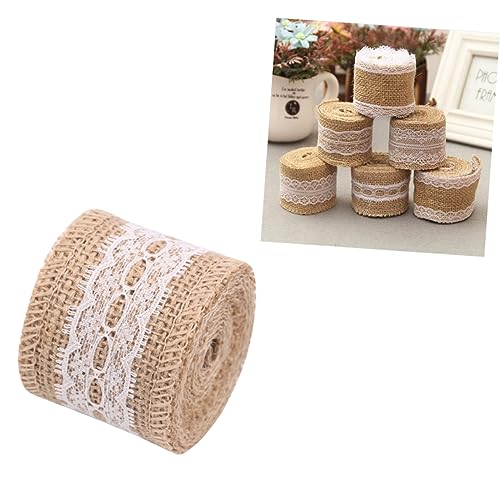 WEKAMOS Dekoratives Jute Band mit Spitze für Bastelprojekte Hochzeits Dekoband für DIY Geschenkverpackungen und Kreative Anwendungen Muster K WEKAMOS Dekoratives Jute Band mit Spitze für Bastelprojekte Hochzeits Dekoband für DIY Geschenkverpackungen und Kreative Anwendungen Muster K von WEKAMOS