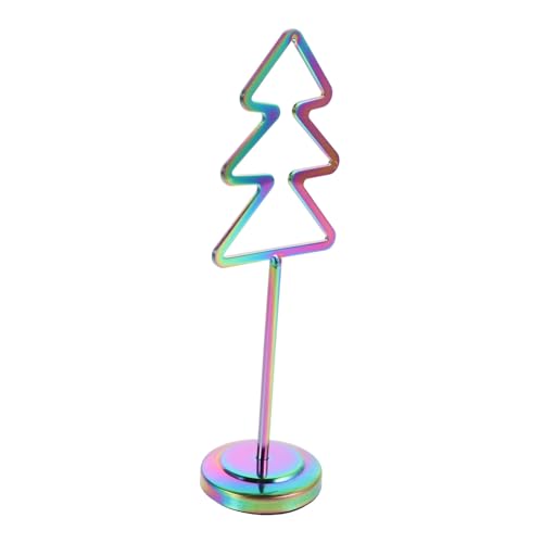 WEKAMOS Edelstahl Weihnachtsbaum Kartenhalter mit Memo clip Vielseitiger Fotoständer für Büro und Zuhause Bunter Kartenhalter für Notizen Geschenkkarten und Dekoration Praktisches von WEKAMOS