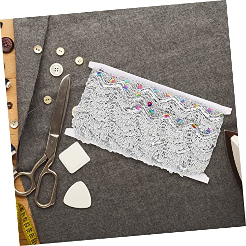 WEKAMOS Ethnischer Stil Paillettenborte Silberfarbener Zuschneidbarer DIY Kostüm und Dekoband für Kleidung Taschen Schmuck und Heimdekor Vielseitiges Bastelzubehör für Handwerksprojekte von WEKAMOS