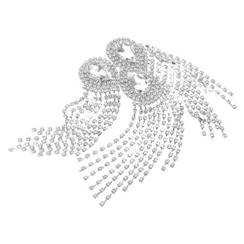 WEKAMOS Europäische Schulterklappe mit Strass und Quaste Kleidung Accessoire Silbernes Design mit Anstecknadel Stilvolle Schulterdekoration für Anzug und Festliche Anlässe WEKAMOS Europäische Schulterklappe mit Strass und Quaste Kleidung Accessoire Silbernes Design mit Anstecknadel Stilvolle Schulterdekoration für Anzug und Festliche Anlässe von WEKAMOS