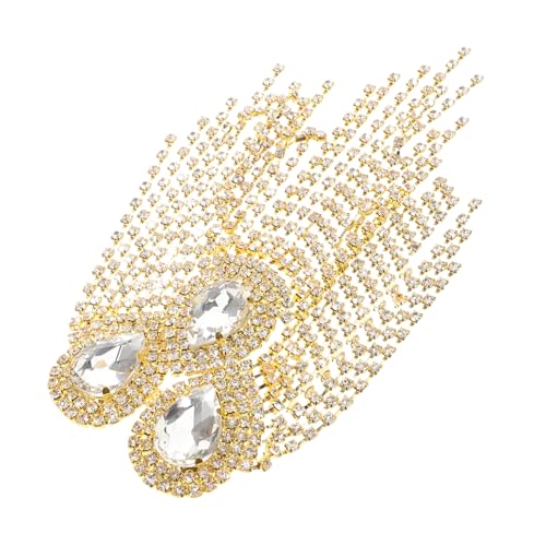 WEKAMOS Europäisches Strass Quasten Epaulette mit Brosche Schulterklappe für Herrenanzug Einzigartiges Tassel Design für Partys und Formelle Anlässe von WEKAMOS